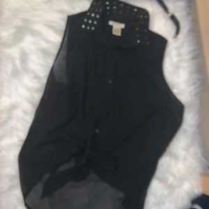 Black transparent tank top